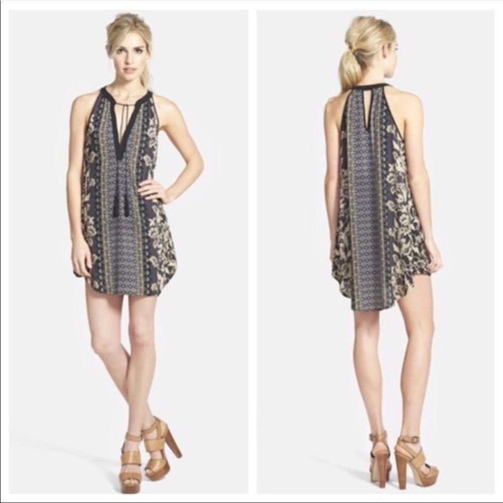 Astr Tassel Sleeveless Shift Dress S